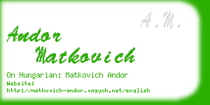 andor matkovich business card